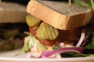 Fish Finhger sandwich at The Habit cafe Llandudno