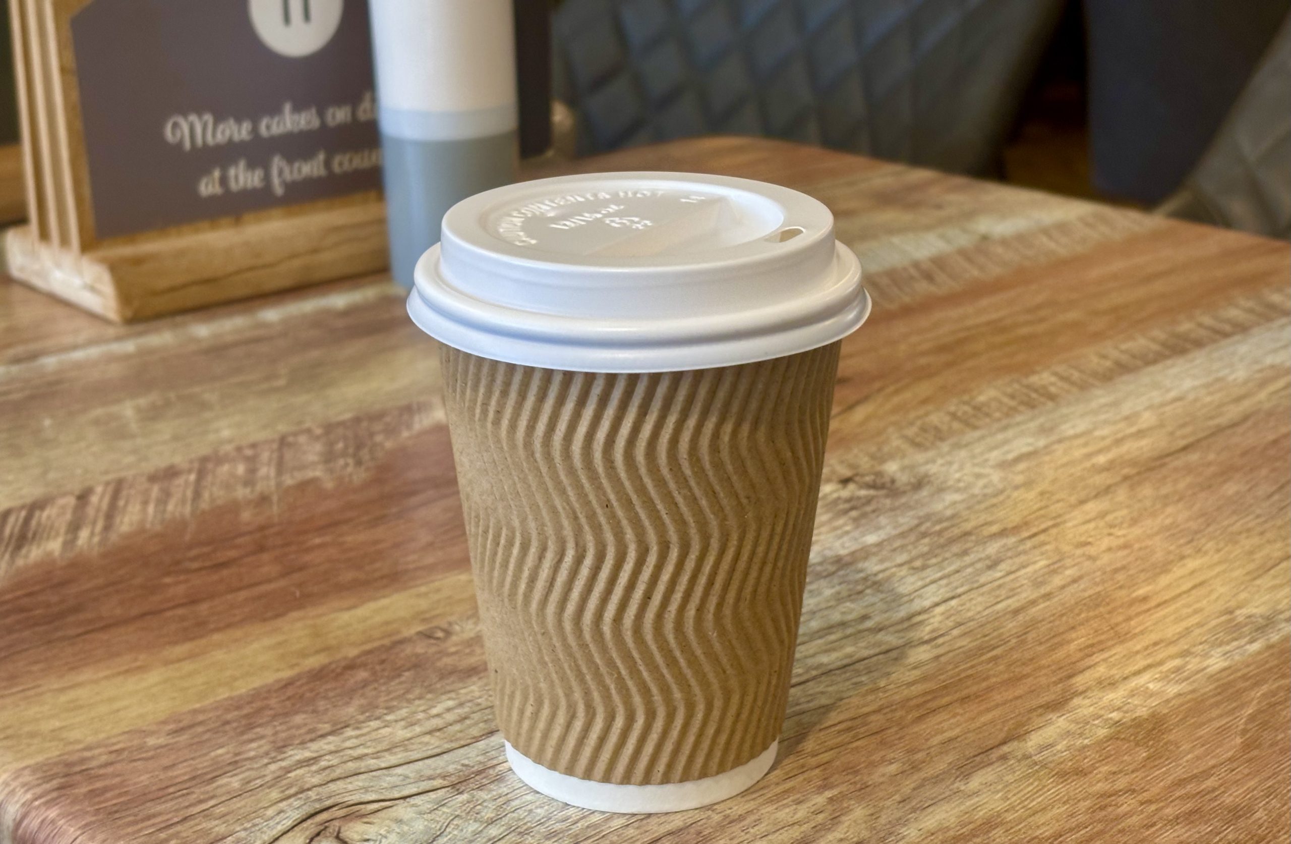 Take away coffee at The Habit cafe in Llandudno